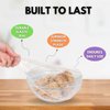Kitchen Strong 100 Reusable Food Covers - Plastic Bowl Covers Elastic Reusable - Food Cover, Bowl Covers, Reusable Bowl Covers for Bread Proofing, Plate Covers for Food - Stretchable Wraps in 3 Size…