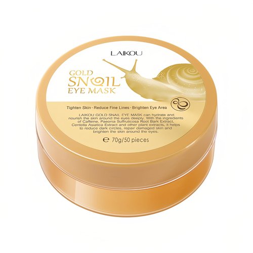 HXLYBD 50-Pack Snail Eye Patches with Caffeine & Hyaluronic Acid - Moisturizing Golden Eye Masks for Dark Circles,Puffy Eyes, and Under-Eye Bags - Revitalize Your Skin Care Routine