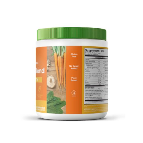 Amazing Grass Greens Blend Superfood for Immune Support: Super Greens Powder Smoothie Mix with Vitamin C, Cordyceps, Beet Root Powder & Reishi Mushrooms, Tangerine, 30 Servings