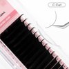 NATUHANA Round Eyelash Extensions 0.15mm C Curl Russian Single Lash 8-15mm Mixed Tray Professional Lash Supplies,Classic Individual Lash Extensions 16Rows/Case Matte Black (black;0.15 C, 8-15 MIX)
