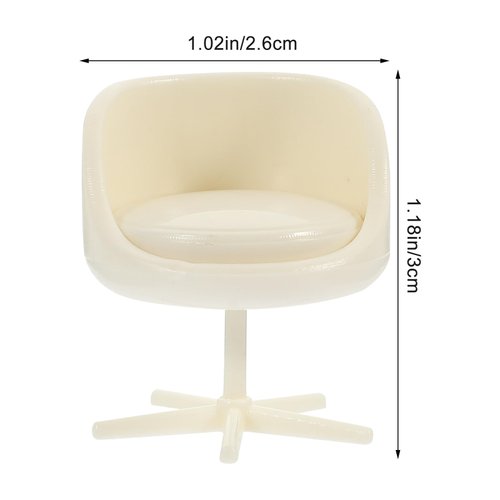 TOYANDONA 4pcs Dollhouse Armchair Miniature Office Chair Dollhouse Rotatable Chair Miniature Chairs Dollhouse Egg Chair Miniature Stool Mini Stool Doll House Decors White Set Furniture Abs