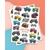 xo, Fetti Monster Truck Party Supplies Temporary Tattoos - 42 Metallic Styles | Trucks, Big Cars, Finish Lines + Flames