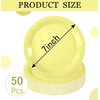 SietDESEO 50 PCS Light Yellow Paper Plates 7 Inch Disposable Plates Dessert Plates Yellow Dinner Plates for Wedding Baby Shower Birthday Party Supplies