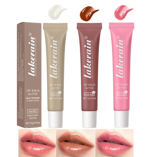 Pakivs 3 Color Tinted Lip Butter Balm,Moisturizing Lip Gloss,Long Lasting Hydrating Non-Sticky High Shiny Finish Lip Glow Oil,Day and Night Hydrating Lip Mask,Nourishing Repair Lip Care Oil