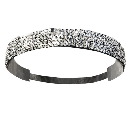 1920s Flapper Headband - Great Gatsby Black Headpiece with Silver Sequins - Affordable Halloween Women's Costume Accessories