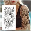 Cerlaza Temporary Tattoos for Women, Fake Flower Tattoos Stickers for Adults, Semi Permanent Half Sleeve Tattoo Body Leg Makeup Waterproof, Flower 3D Butterflies Tatuajes Temporales-12 Sheets