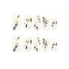 LBPEPAMZ 24Pcs Medium Square Press on Nails Jade White Color Chinese Style Fake Nails Gold Blue Leaves Design Nails Full Cover Uñas Postizas Spring Summer Matte False Nails for Women Daily Wear