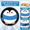 96 Pcs Penguin Birthday Party Supplies Paper Plates Napkins Winter Penguin Themed Party Winter Christmas Holiday Birthday Xmas Tableware Decorations Favors for Kids Serves 24