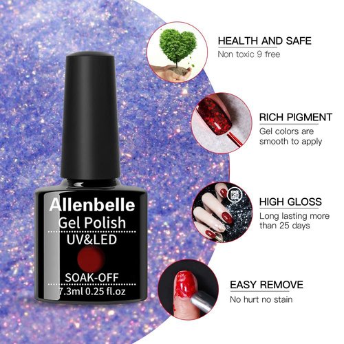 Allenbelle Color Changing Gel Nail Polish Set Color Changing Gel Polish Set Mood Soak Off Uv Led Gel Nail Polish 5772