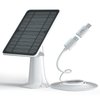 Solar Panel Compatible with Eufycam 2C/2C Pro/E40/E20/2/2 Pro/E, 5V 4W Solar Panels for Camera, Continuous Power Supply, Micro USB & Type-C Port 9.8ft Cable, IP65 Waterproof, Secure Wall Mount, 1 Pack