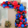 60PCS Blue Red and Black Balloons,Blue Red and Black Balloon Arch Kit Red Black and Blue Birthday Decorations,Suitable for Hero Party Birthday Shower Graduation Party Decorations