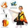 Kids Butterfly Wings Costume Girls Fairy-Wings Toddler Dress Up Play Costumes Butterfly Hair Clip Mask Party Favors (Orange Sets)