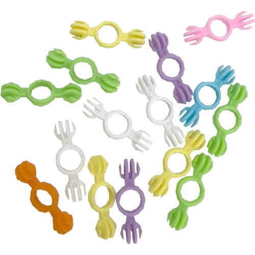 Mandarin Bird Toys by M&M 2074 Pk15 Mini Link Star - Brightly Colored Versatile Plastic Bird Foot Toys, Interesting Shapes, Interlocking, Great for Small Size Pets Budgie Finch Cockatiel Parrotlet