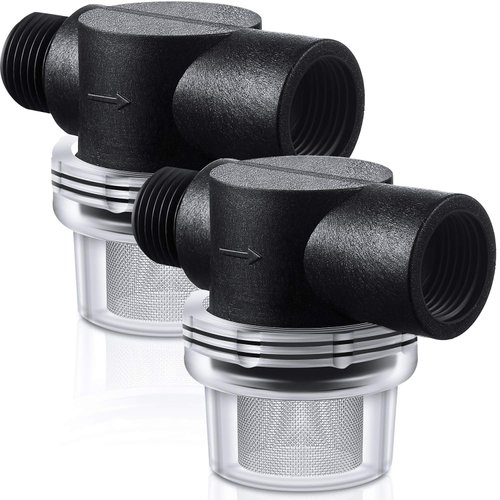 Water Pump Strainer Filter, RV Replacement 1/2 Twist-On Pipe Strainer with 50 Mesh Stainless Steel Filter Screen Compatible with WFCO or Shurflo Pumps (2 Pieces)