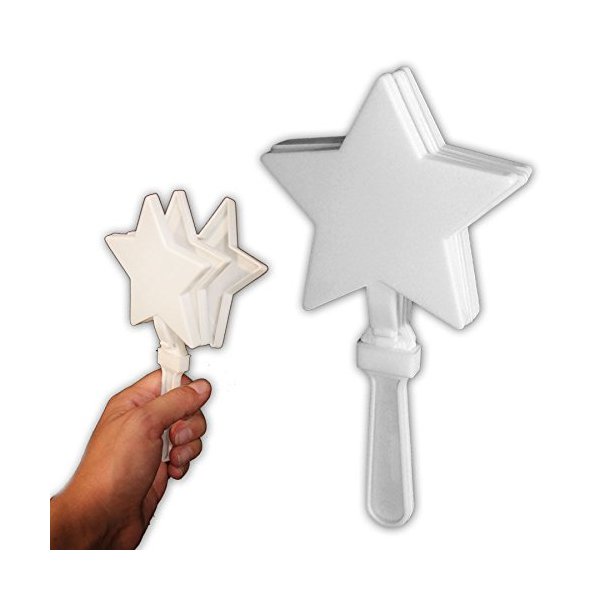 Windy City Novelties 12 Pack - White Star Hand Clapper Noise Makers Party Favors