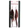 Mia Feather Earrings-Brown Color-3 Natural Feathers Approximately 5" Long Per Earring-For Pierced Ears