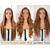 MITIMES Sunkissed Highlights Series, 13x6 Full Glueless Body Wave Lace Frontal Wig Preplucked, Ombre Honey Blonde Synthetic Lace Front Wigs, 4/27 Brown and Blonde Wigs