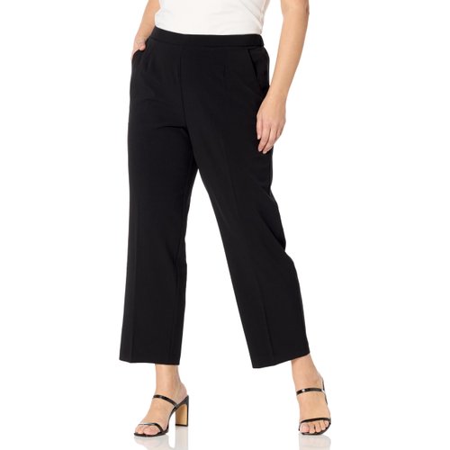 Briggs New York Womens Plus Size Pull On Average & Short Length Dress Pants, Black, 22 Plus