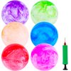3 otters 6PCS Playground Balls, Inflatable Sensory Balls Marbleized Bouncy Balls with Pump Kickball Dodge Balls, for Kids and Pet Indoor Outdoor Plays, Sports Games for Children Aged 8-12