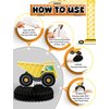 Adeyoo 9Pcs Construction Party Honeycomb Centerpieces Construction Vehicles Table Decorations Trucks Cars Centerpieces for Construction Theme Birthday Party Supplies