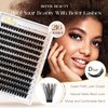BEFER Lash Clusters, 216 Pcs D Curl Eyelash Clusters 3D Fluffy Volume Individual Lashes Extensions 10-16MM Cluster Eyelash Wispy Cluster Lashes DIY At Home(80P)