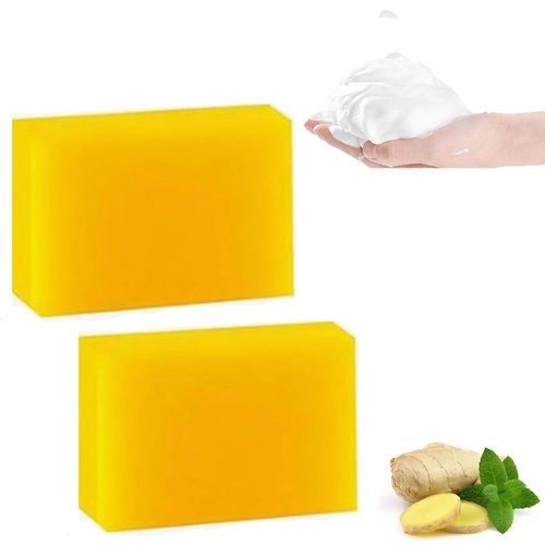 HongChengSM Melaglow Brightening Soap,Deep Cleansing Turmeric Soap,Lemon Turmeric Kojic Soap,Turmeric Soap Bar for Face & Body,Keep Skin Smooth(2pcs)