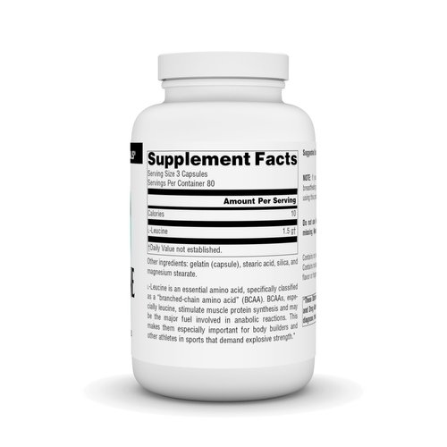 Source Naturals L-Leucine, Energy Support*, A Free Form Essential Amino Acid Supplement for Energy Support - 240 Capsules
