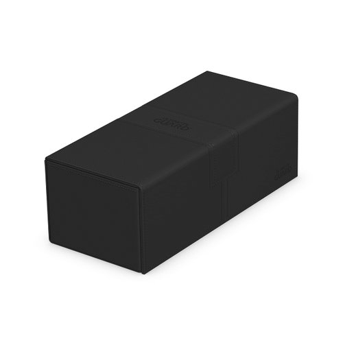 Ultimate Guard Flip 'n' Tray 266+, Deck Case for 266 Double-Sleeved TCG Cards + Dice Tray, Black, Independent Magnetic Closure & Microfiber Lining
