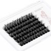 Bodermincer 72pcs Wide Cluster 3D Effect Glue Bonded Mink Super Cluster Eyelash Home Eyelash Extension Eyelashes D Curl Individual Lashes Makeup (14mm)