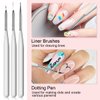 SAVILAND 6 Colors Spider Gel, New Upgraded Matrices Spider Gel with Nail Art Brushes, Nail Designs Gel Paint Wire Drawing Gel Polish for Line (White Black Red Blue Gold Silver)