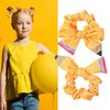 HIFANMM Back To School Hair Ties Yellow Pencil Hair Accessories Stripe Bow Hair Bands Bowknot Cute Rubber Bands for Women Girls Non Slip Ponytail Holders for Student Teacher Outfits Decor 2pcs