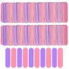 VIOCIWUO Mini Nail File Bulk 300Pcs (180/240 Grit), Disposable Nail Files Double Sided Emery Boards Home or Professional Manicure Tools(Purple and Pink)