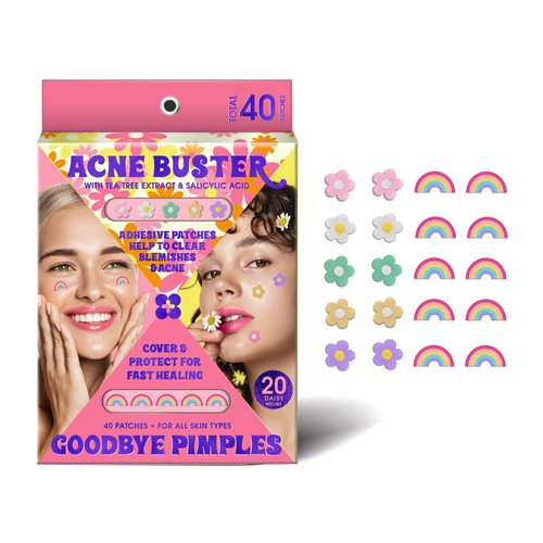 My Beauty Spot Pimple Patches Dual Pack Cute Acne Patches for Face 40 Pcs with Tea Tree Extra & Salicylic Acid, Butterfly and Rainbow Colorful Fun Designs – Pimple Patches for Face Acne Spot Treatment