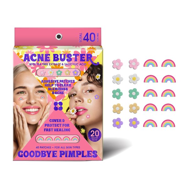 My Beauty Spot Pimple Patches Dual Pack Cute Acne Patches for Face 40 Pcs with Tea Tree Extra & Salicylic Acid, Butterfly and Rainbow Colorful Fun Designs – Pimple Patches for Face Acne Spot Treatment