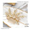 Gorais Gold Leaf Wedding Hair Comb Brides Hair Pieces Crystal Rhinestone Bridal Hair Accessories for Women and Girls