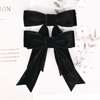 2PCS 5" Velvet Black Hair Bows Girls Hair Clips Ponytail Holder Accessories for Girls Toddlers