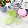 TITATI Plastic Soap Container, Soap Bar Holder Travel Case Portable Round Soap Dishes with Lid Leak-Proof Soap Box for Shampoo Bar (Pink & Green)