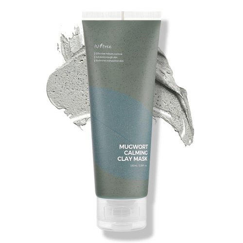 IsNtree Mugwort Calming Clay Mask 100ml, 3.38 fl.oz | Sebum Control | Pore Tightening | Exfoliates Rough Skin | Blackhead Care | Wash-Off Mask | Korean Skincare