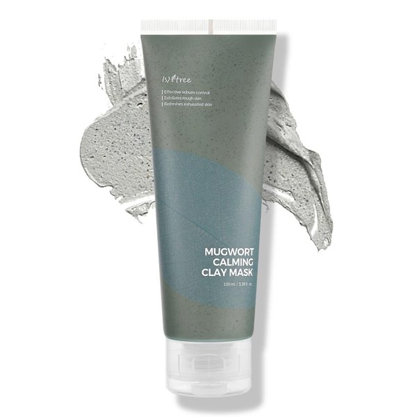 IsNtree Mugwort Calming Clay Mask 100ml, 3.38 fl.oz | Sebum Control | Pore Tightening | Exfoliates Rough Skin | Blackhead Care | Wash-Off Mask | Korean Skincare