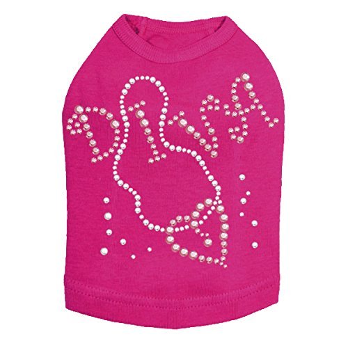 Diva with Necklace Dog Shirt L FUCHSIA