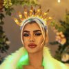 Sixexey Light Up Headband Fire Crown Hair Band LED Flame Headpiece Party Rave Hair Accessories for Women