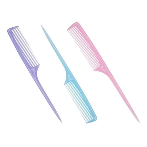 SBWC Tail Comb Barber Comb Traders Tail Comb with Medium Fine Teeth Multicolor For Men Women Children Pack of 3
