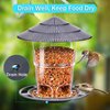 eWonLife Bird Feeders for Outdoors, Bird Feeder Outside Hanging, Easy Clean and Fill, Adjustable Feeder with Sturdy Wire and Roof, Plastic, for Garden, Backyard, Terrace(25 OZ/Pack)