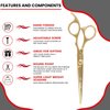 Nixcer Hair Cutting Scissors -Sharp Razor Edge Blade Hair Shears Series - 6.5" With Fine Adjustment – Stainless Steel Hair Scissors Professional For Men, Women & Babies (Gold)