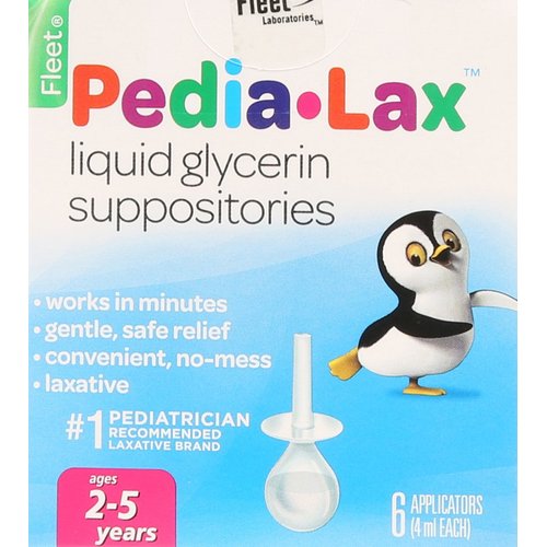 Pedia-Lax Liquid Glycerin Suppositories, 6 Count