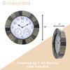 Lily's Home Hanging Wall Clock, includes a Thermometer and Hygrometer and is Ideal for Indoor and Outdoor Use, Faux-Slate (10 Inches)
