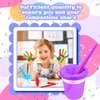 48 Pcs Kids Paint Cups 24 No Spill Paint Cups with Lids Paint Containers with 24 Toddler Paint Brushes for Girls Boys Art Preschool Classroom Furniture Supplies