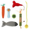 FALDAA 7 Pcs Pet Toys Set, Catnip Fish Toys, Carrot Cat Toys for Chewing, Catnip Toys Balls, Catnip Sticks, Cat Comb Massage, Catnip Cat Plush Toy Lobster