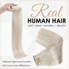 Full Shine Blonde Clip in Hair Extensions Real Human Hair 18 Inch White Blonde Remy Hair Clip in Human Hair Extensions 120Grams Seamless Pu Weft Clip ins Brazilian Straight Hair Blonde Human Hair 8Pcs