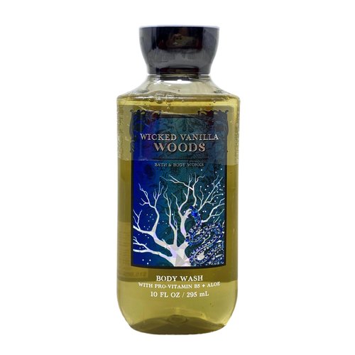 Bath & Body Works Wicked Vanilla Woods 2 Piece Body Wash Bundle with a Fresh Forest Bar Soap - Full Size
